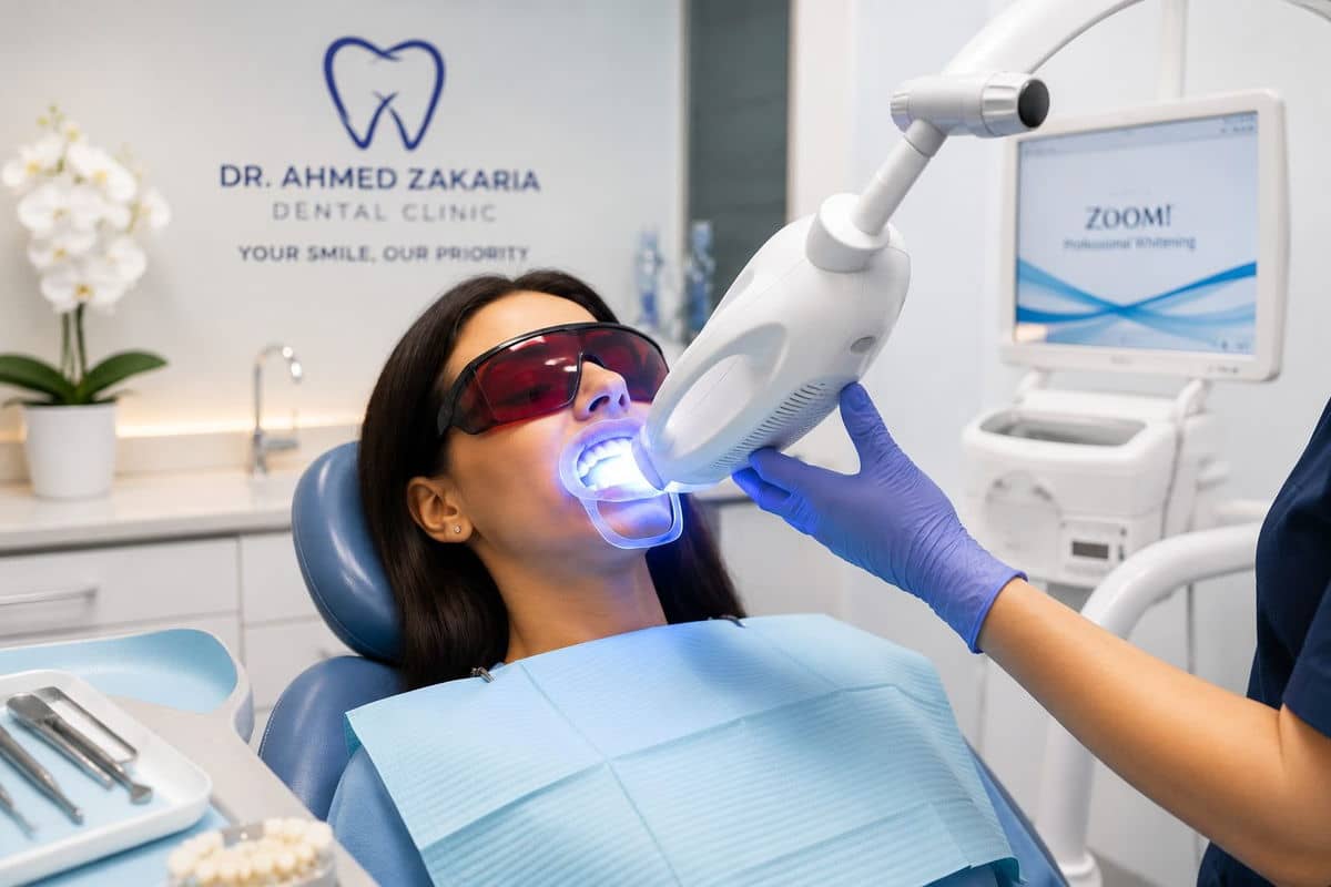 In-clinic laser teeth whitening treatment